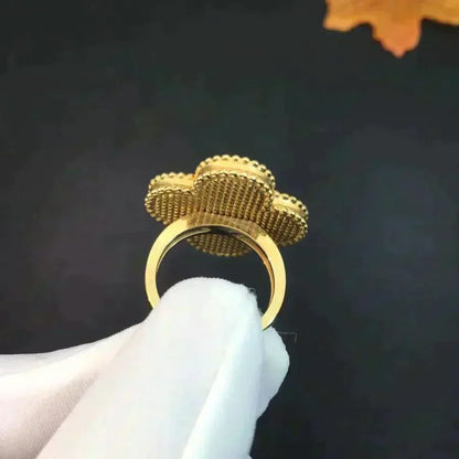 [Love's Uplift]CLOVER MALACHITE RING