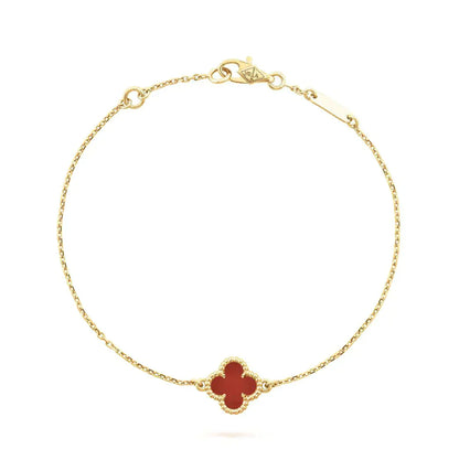 [Love's Uplift]CLOVER  CARNELIAN SINGLE FLOWER BRACELET