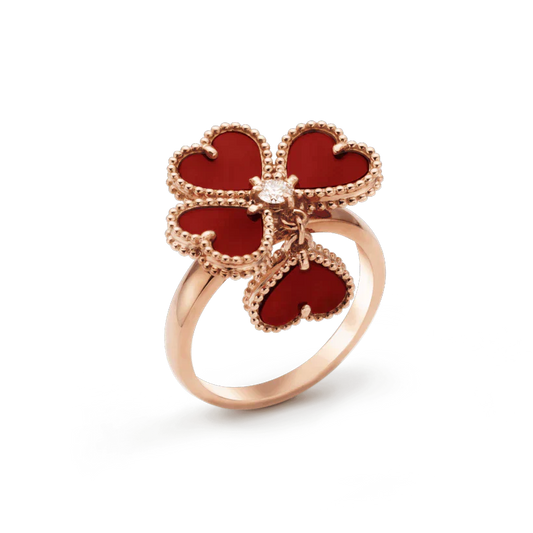 [Love's Uplift]SWEET CLOVER CARNELIAN RING