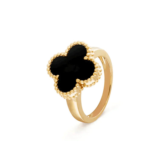 [Love's Uplift]CLOVER ONYX RING