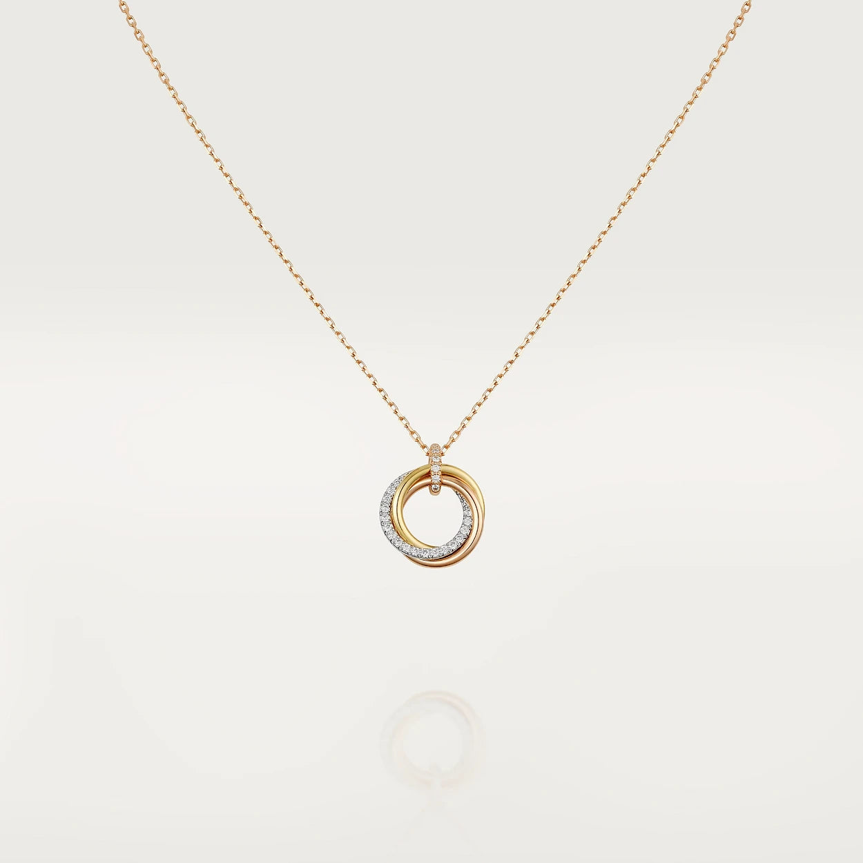 [Love's Uplift]TRINITY NECKLACE SILVER GOLD PINK GOLD DIAMONDS