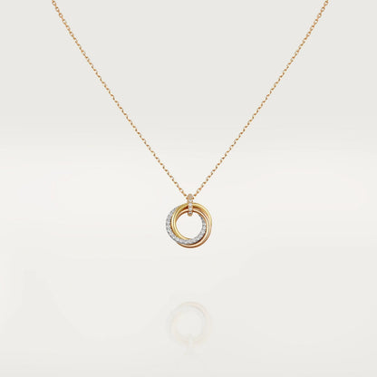 [Love's Uplift]TRINITY NECKLACE SILVER GOLD PINK GOLD DIAMONDS