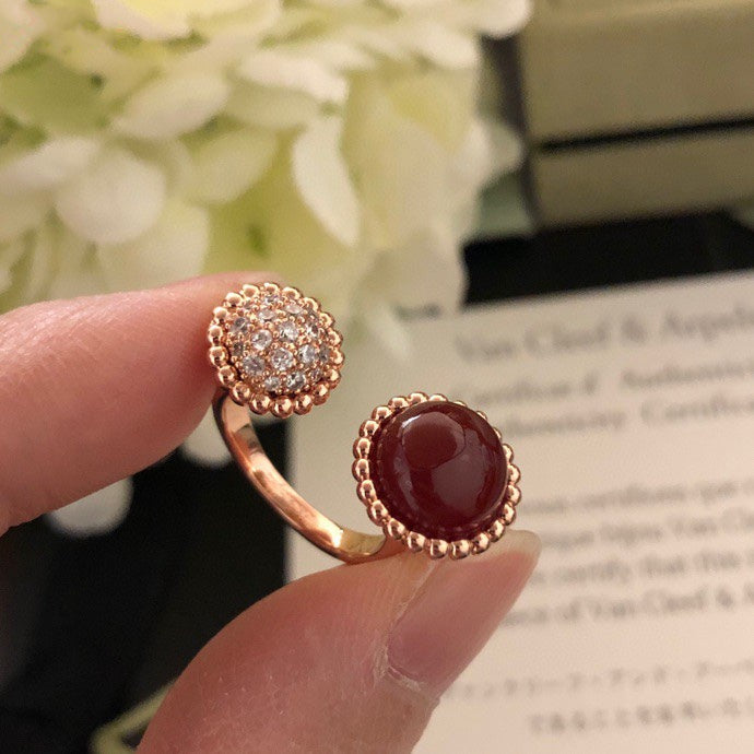 [Love's Uplift]PERLEE COULEURS DIAMOND ROSE GOLD BETWEEN THE FINGER RING