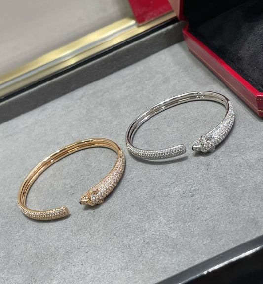 [Love's Uplift]PANTHERE FULL DIAMOND OPEN BRACELET