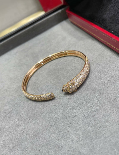 [Love's Uplift]PANTHERE FULL DIAMOND OPEN BRACELET