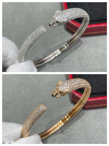 [Love's Uplift]PANTHERE FULL DIAMOND OPEN BRACELET
