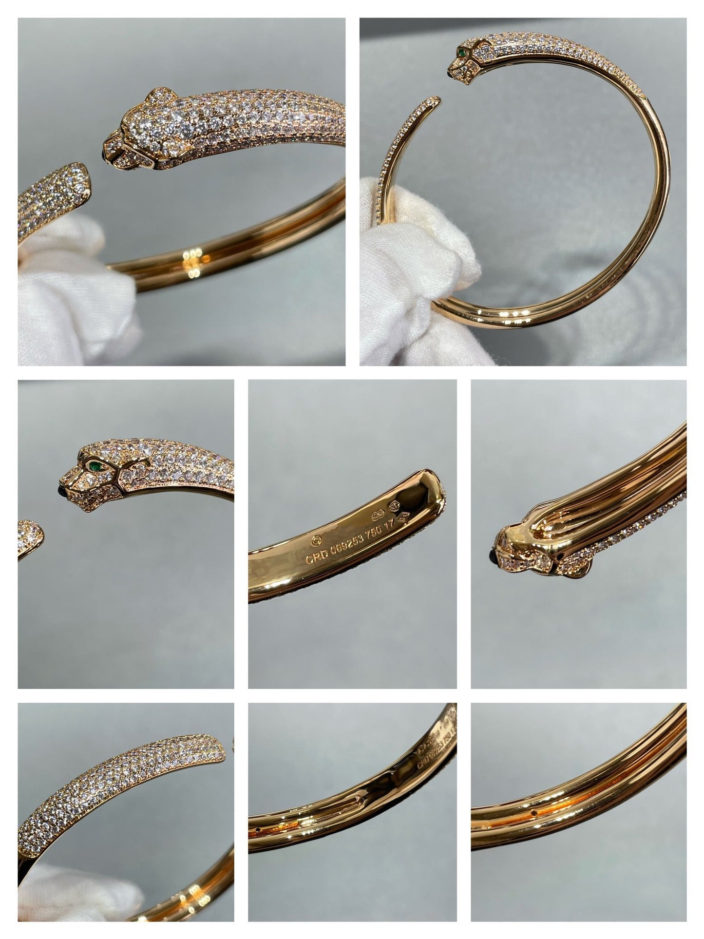 [Love's Uplift]PANTHERE FULL DIAMOND OPEN BRACELET