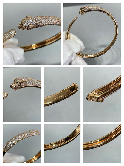 [Love's Uplift]PANTHERE FULL DIAMOND OPEN BRACELET