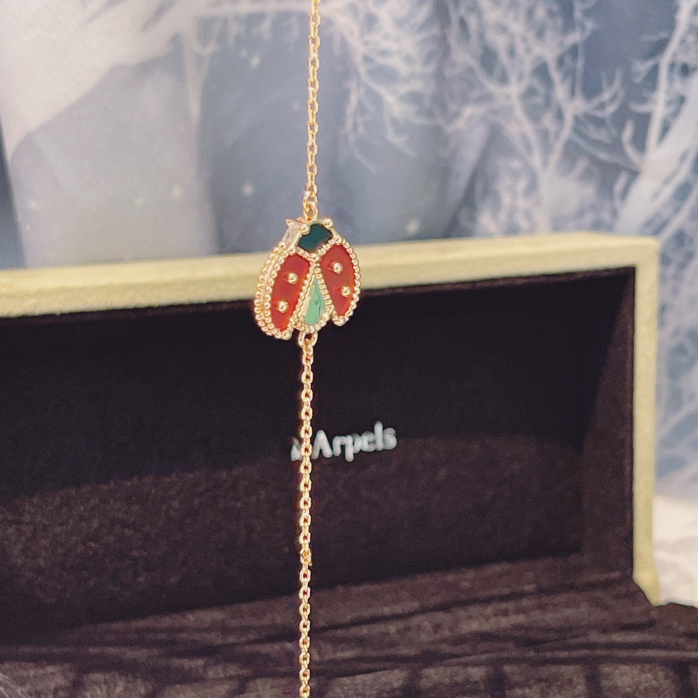 [Love's Uplift]LUCKY SPRING 1 MOTIF PINK GOLD BRACELET