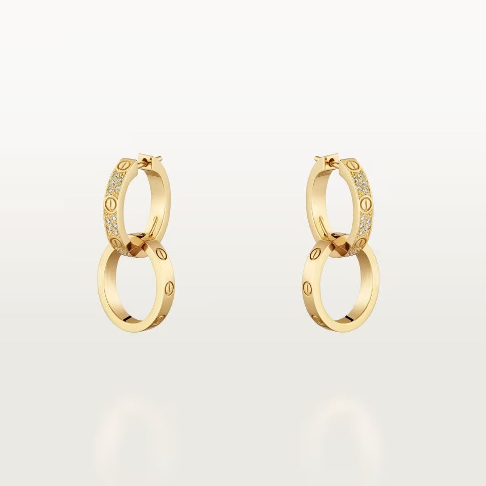[Love's Uplift]LOVE 3.3MM DANGLE HALF DIAMOND EARRINGS