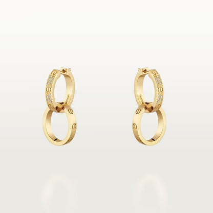 [Love's Uplift]LOVE 3.3MM DANGLE HALF DIAMOND EARRINGS