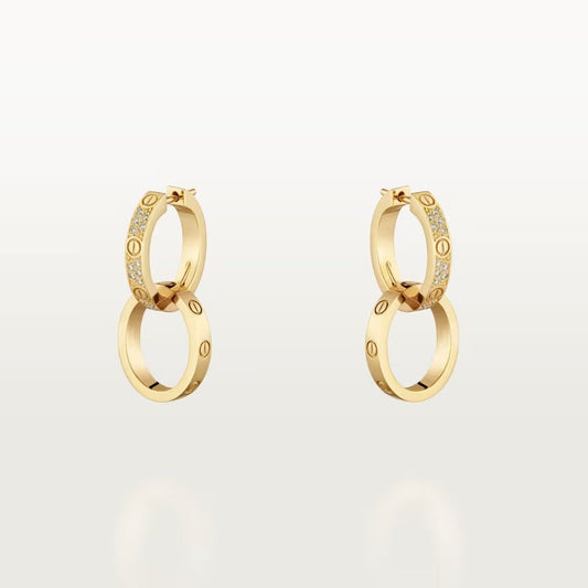 [Love's Uplift]LOVE 3.3MM DANGLE HALF DIAMOND EARRINGS