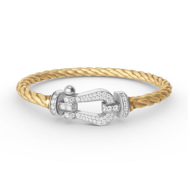 [Love's Uplift]FORCE LARGE HORSESHOE FULL DIAMOND BRACELET SILVER