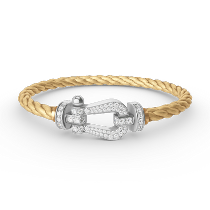 [Love's Uplift]FORCE LARGE HORSESHOE FULL DIAMOND BRACELET SILVER