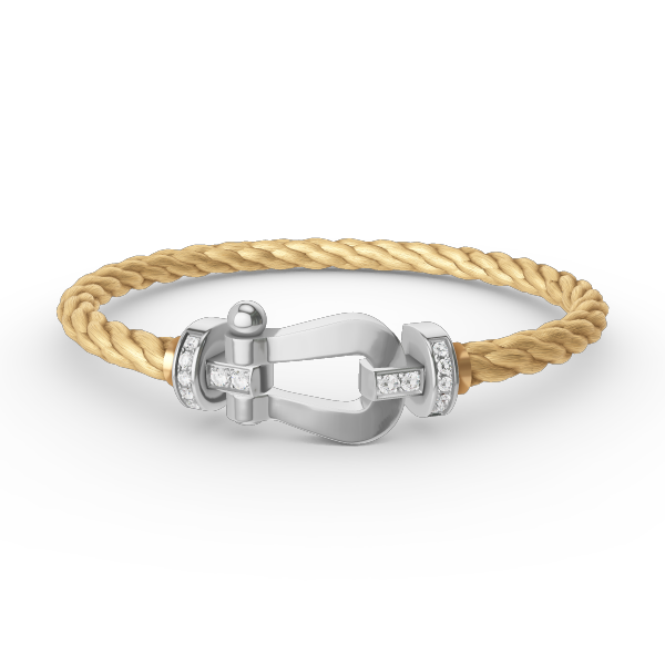 [Love's Uplift]FORCE LARGE HORSESHOE HALF DIAMOND BRACELET SILVER