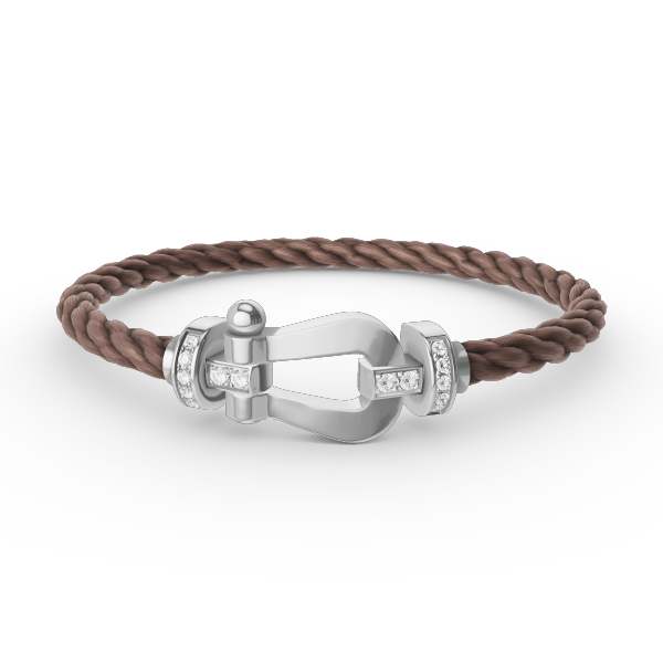 [Love's Uplift]FORCE LARGE HORSESHOE HALF DIAMOND BRACELET SILVER