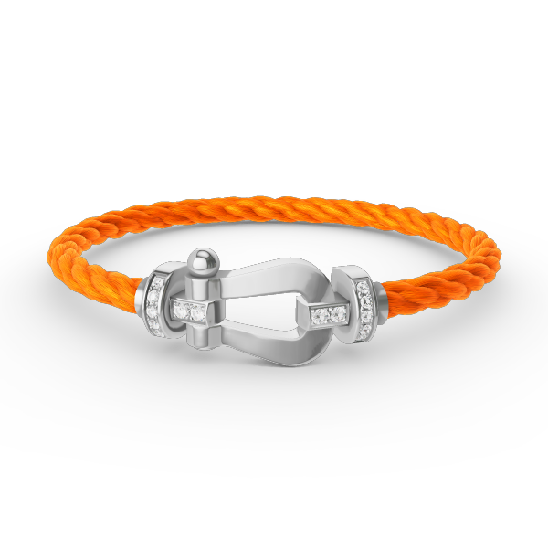 [Love's Uplift]FORCE LARGE HORSESHOE HALF DIAMOND BRACELET SILVER