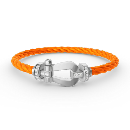 [Love's Uplift]FORCE LARGE HORSESHOE HALF DIAMOND BRACELET SILVER