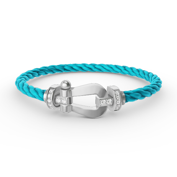 [Love's Uplift]FORCE LARGE HORSESHOE HALF DIAMOND BRACELET SILVER