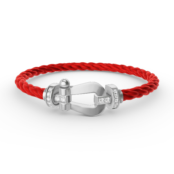 [Love's Uplift]FORCE LARGE HORSESHOE HALF DIAMOND BRACELET SILVER