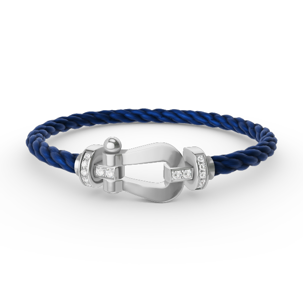 [Love's Uplift]FORCE LARGE HORSESHOE HALF DIAMOND BRACELET SILVER