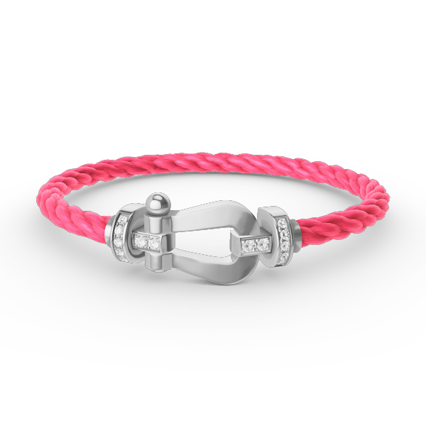 [Love's Uplift]FORCE LARGE HORSESHOE HALF DIAMOND BRACELET SILVER