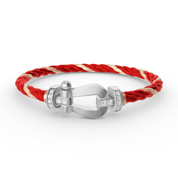 [Love's Uplift]FORCE LARGE HORSESHOE HALF DIAMOND BRACELET SILVER