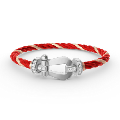 [Love's Uplift]FORCE LARGE HORSESHOE HALF DIAMOND BRACELET SILVER