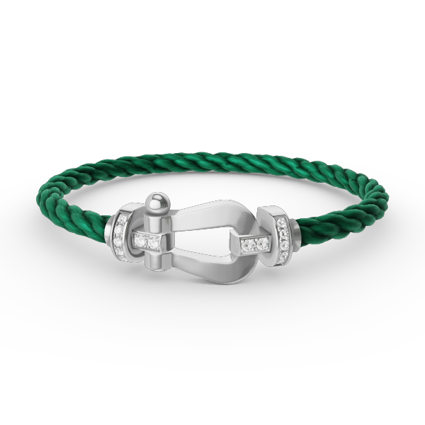[Love's Uplift]FORCE LARGE HORSESHOE HALF DIAMOND BRACELET SILVER