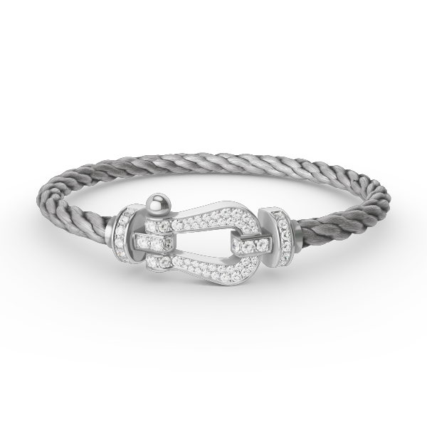 [Love's Uplift]FORCE LARGE HORSESHOE FULL DIAMOND BRACELET SILVER