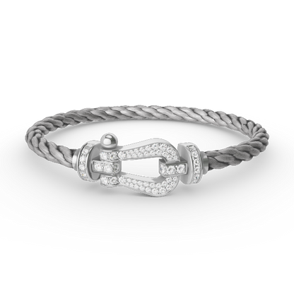 [Love's Uplift]FORCE LARGE HORSESHOE FULL DIAMOND BRACELET SILVER
