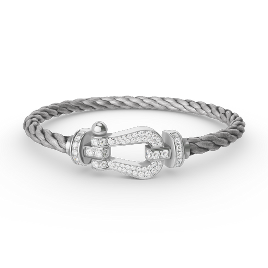 [Love's Uplift]FORCE LARGE HORSESHOE FULL DIAMOND BRACELET SILVER