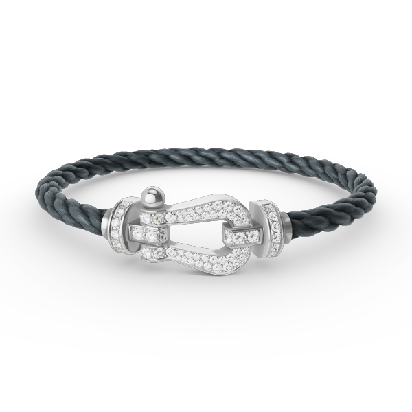 [Love's Uplift]FORCE LARGE HORSESHOE FULL DIAMOND BRACELET SILVER