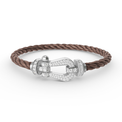 [Love's Uplift]FORCE LARGE HORSESHOE FULL DIAMOND BRACELET SILVER