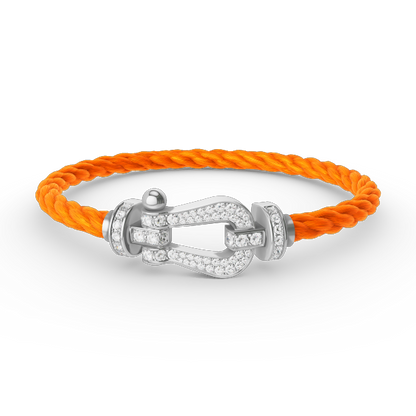 [Love's Uplift]FORCE LARGE HORSESHOE FULL DIAMOND BRACELET SILVER