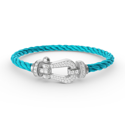 [Love's Uplift]FORCE LARGE HORSESHOE FULL DIAMOND BRACELET SILVER