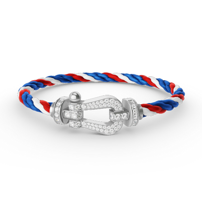 [Love's Uplift]FORCE LARGE HORSESHOE FULL DIAMOND BRACELET SILVER