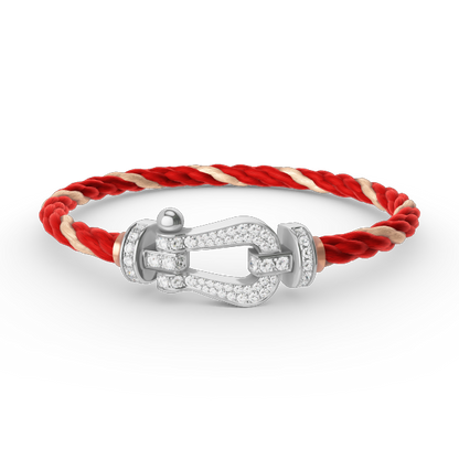 [Love's Uplift]FORCE LARGE HORSESHOE FULL DIAMOND BRACELET SILVER