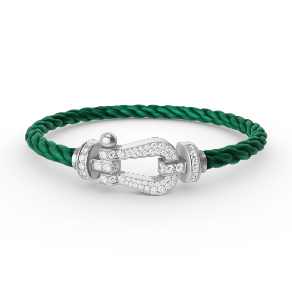 [Love's Uplift]FORCE LARGE HORSESHOE FULL DIAMOND BRACELET SILVER