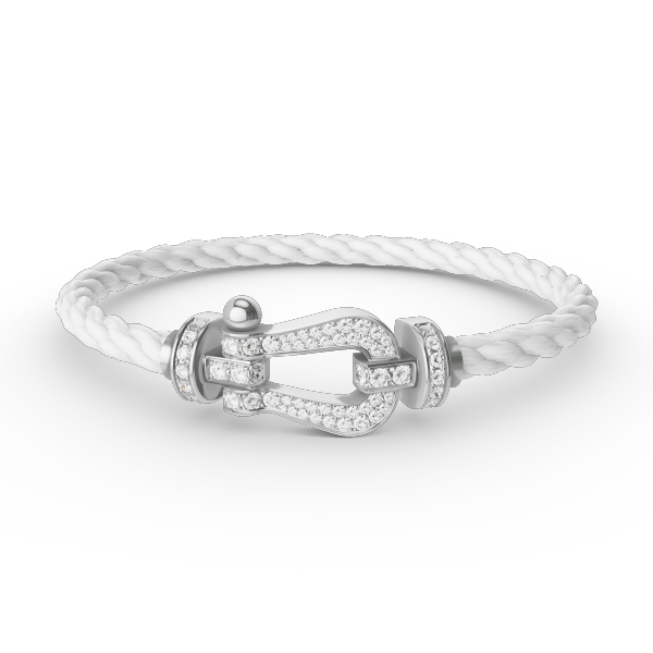 [Love's Uplift]FORCE LARGE HORSESHOE FULL DIAMOND BRACELET SILVER