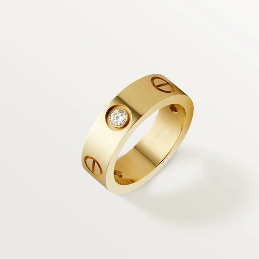 [Love's Uplift]LOVE RING 5.5MM 3 DIAMONDS PINK GOLD