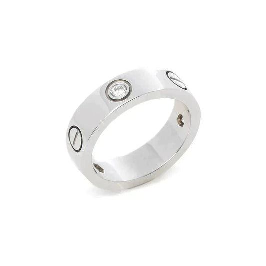 [Love's Uplift]LOVE RING 5.5MM 3 DIAMONDS SILVER