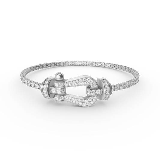 [Love's Uplift]FORCE  LARGE HORSESHOE FULL DIAMOND TENNIS BRACELET